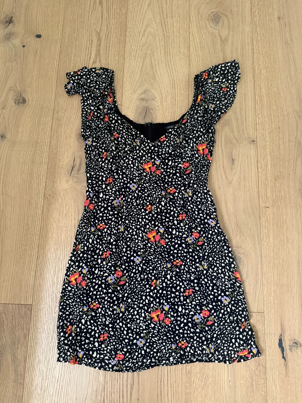 Black Floral Summer Mini Dress Forever 21